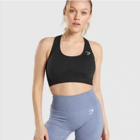 Gymshark Vital Seamless Sports Bra - Black - Picture 3 of 4